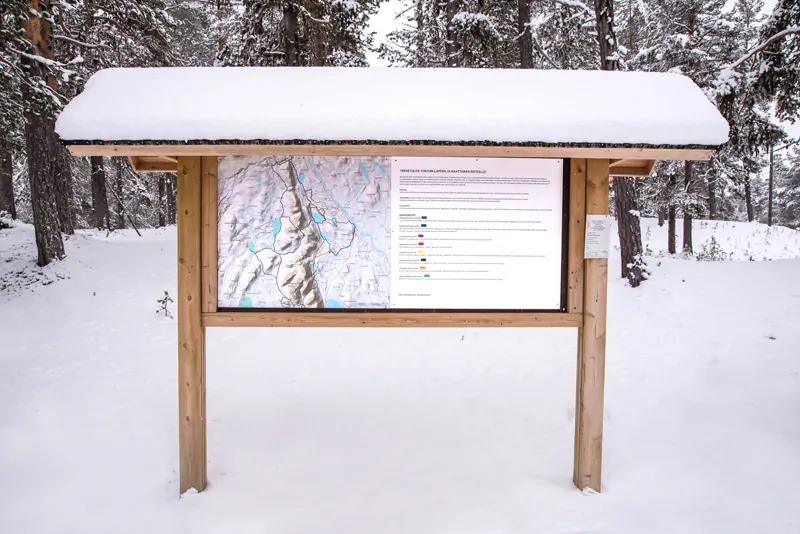 Karte der Skiisten in der Landschaft